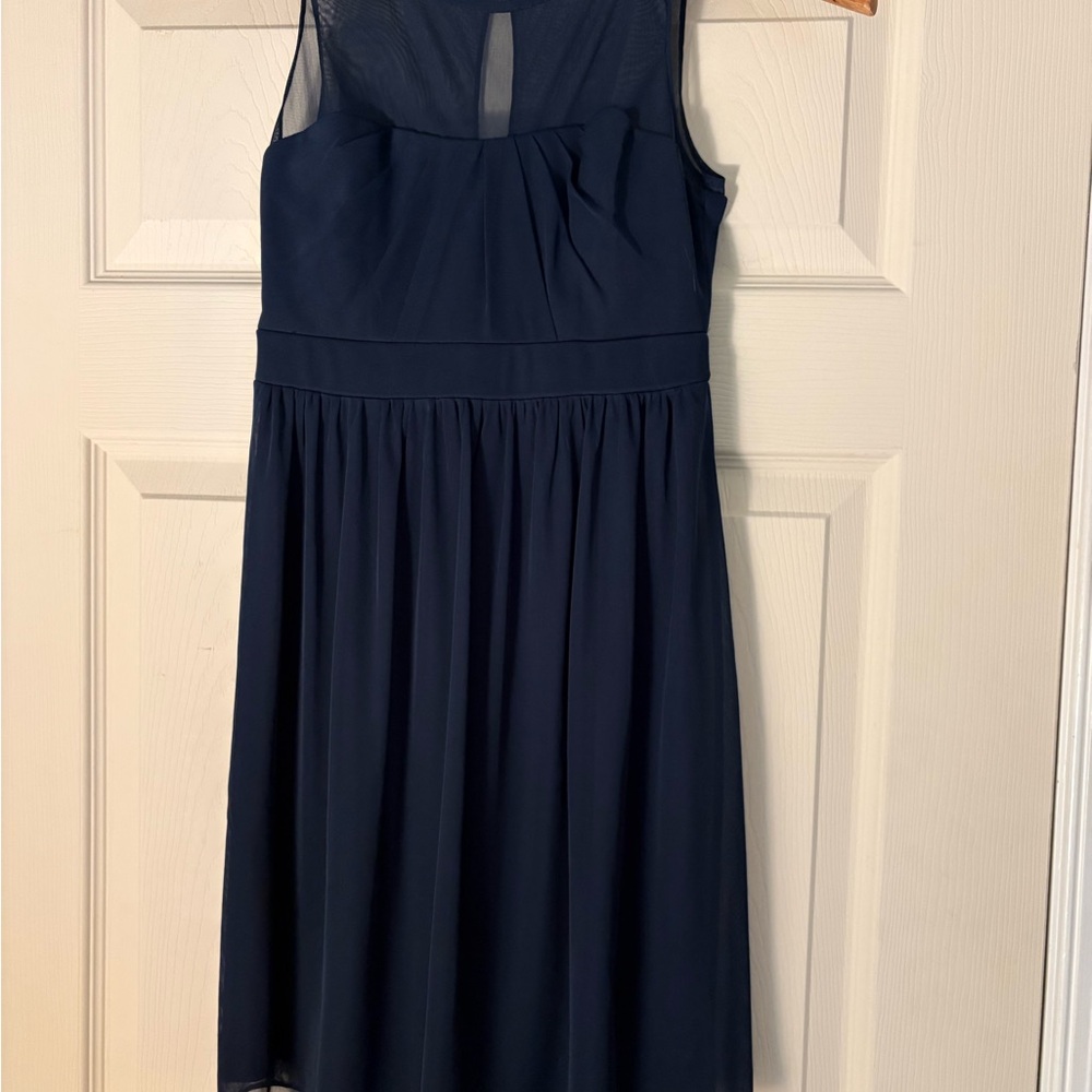 David’s bridal kids girls size 12 marine blue Midi Dress JB5995
